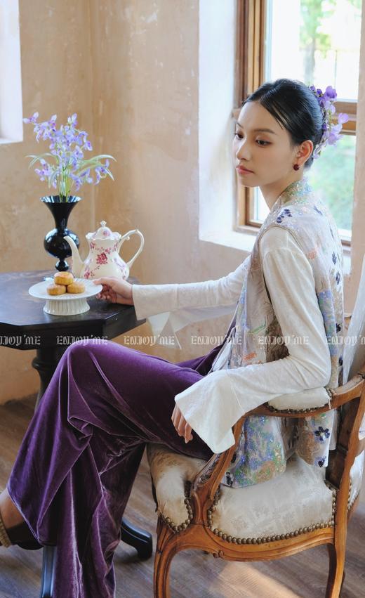 【门店同款】ENJOY秋季云敛-吊坠丝绒阔腿裤 159294717 商品图5