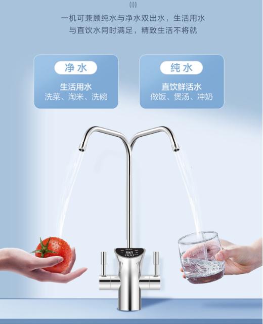 海尔净水器家用RO膜反渗透厨下式过滤水600G大通量直饮净水机一级水效手机屏显 商品图5