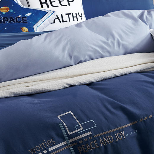 【7楼】富安娜床单四件\逐梦前行，蓝 商品图2