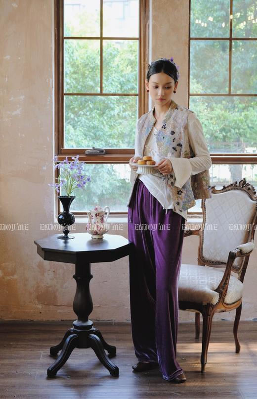 【门店同款】ENJOY秋季云敛-吊坠丝绒阔腿裤 159294717 商品图3