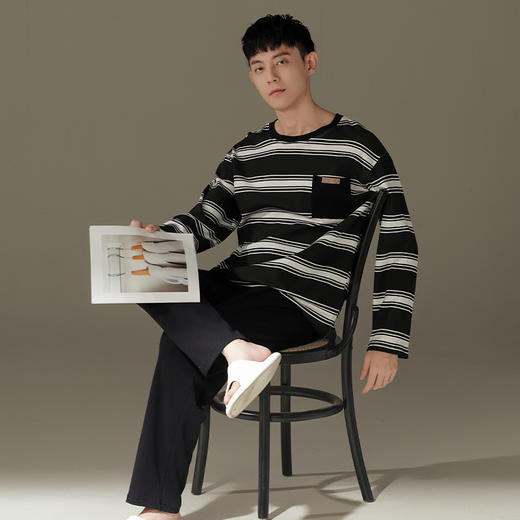 【GZ】无忧购韩版卡通圆领套头纯色简约休闲家居服套装 商品图0