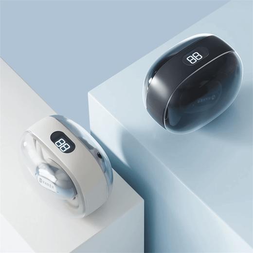 HANER翰耳 OWS开放式蓝牙耳机 蓝牙5.4不入耳耳机 BK01 透明仓数显小蜻蜓 商品图1