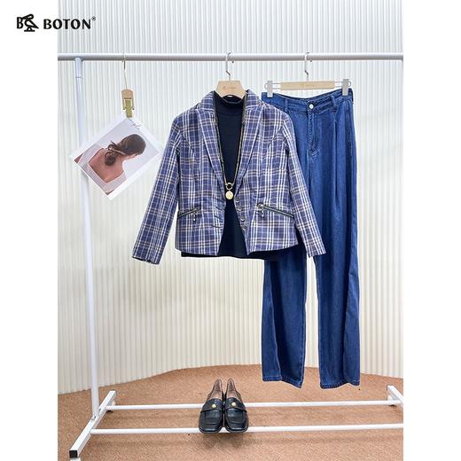 【第2件半价！尾货清仓不退换】波顿女士西装领牛仔夹克LJ371 商品图1