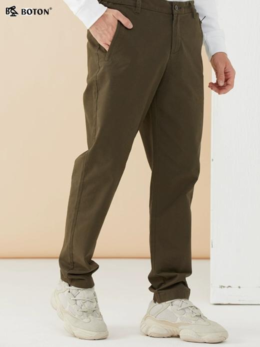 波顿秋冬男士休闲裤墨绿色宽松高端直筒长裤子美式休闲ME838322 商品图4