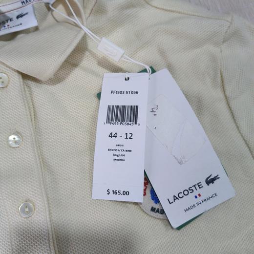 瑕疵Lacoste/法国鳄鱼 女士新款纯棉四粒扣短袖POLO衫 商品图1