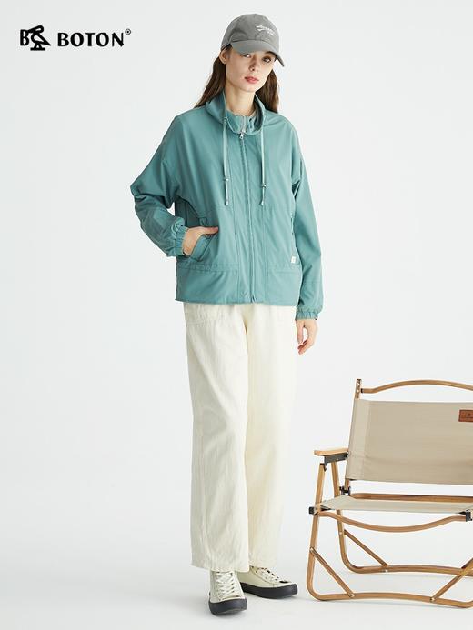 波顿夹克运动休闲外套女春季浅绿色立领速干户外跑步服LJ882122 商品图1