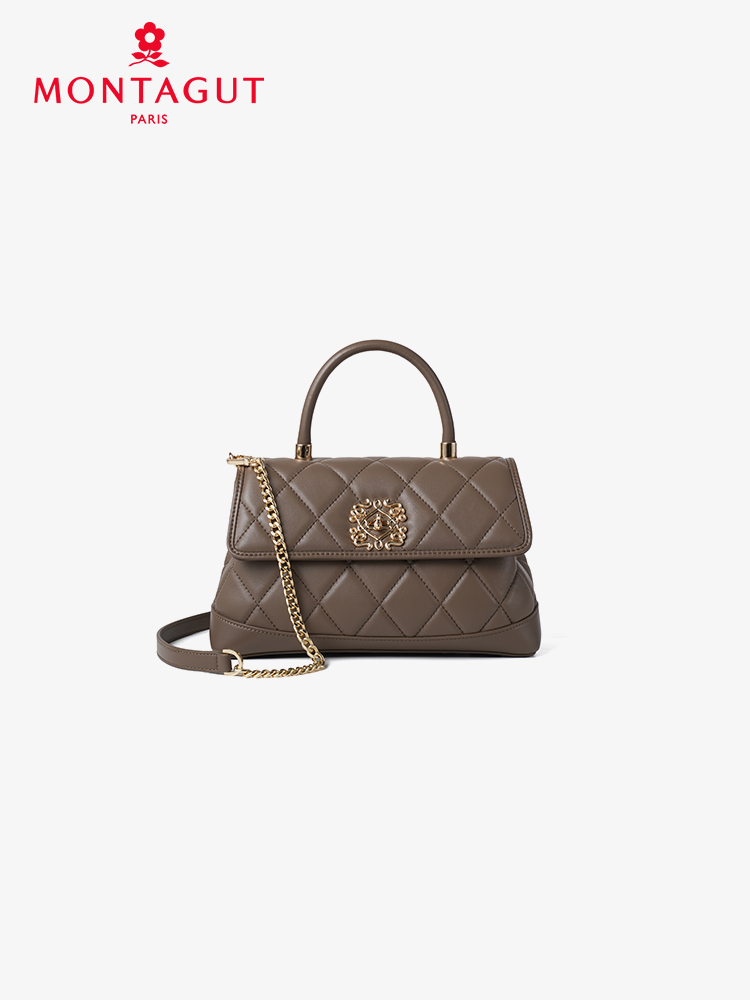 梦特娇羊皮手提斜挎包包元宝包新款