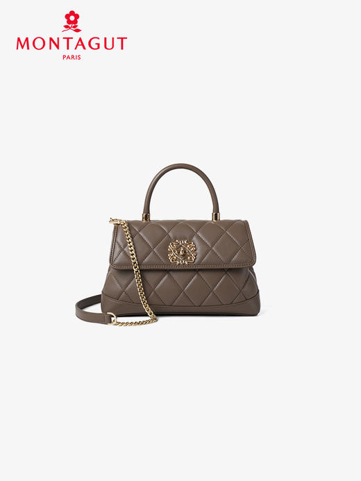 梦特娇羊皮手提斜挎包包元宝包新款 商品图0