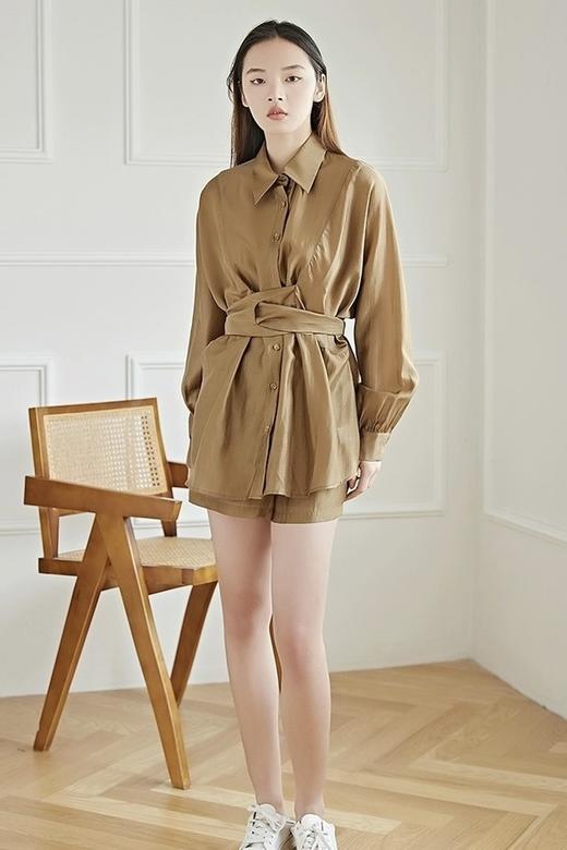 LNNNS 棕色丝质飘逸衬衫短裤套装 18462 商品图6