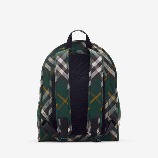 【一】BURBERRY 巴宝莉 男士复古格纹拉链盾牌双肩背包 格子 8080679 B8636 商品图2