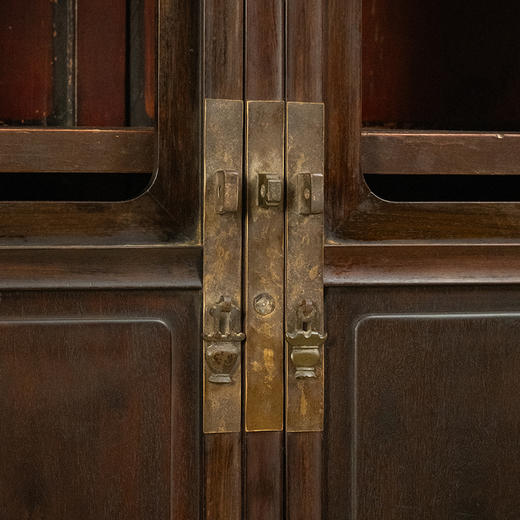 清 红木带亮格方角柜 商品图3