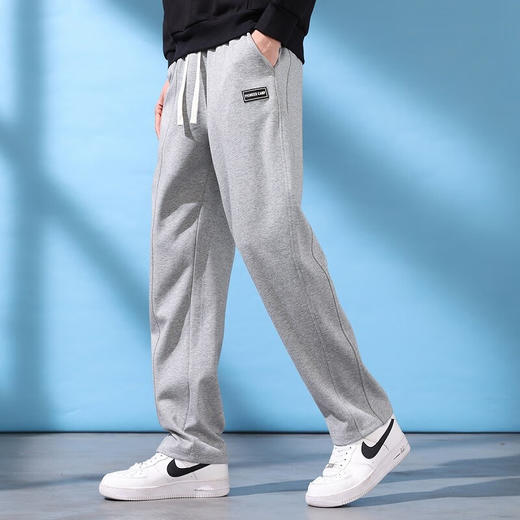 拓路者春秋款运动休闲裤男纯棉直筒长裤垂感男生裤子宽松纯色简约中青年 商品图4