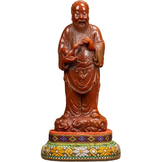 清 杜陵石蜡烛红高士人物像 商品图5