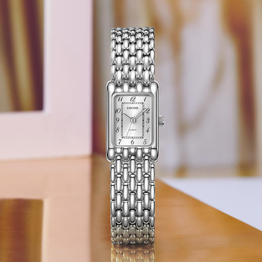 依波/EBOHR 2024新款复古时尚个性钢带方形石英女表 5183 商品图2