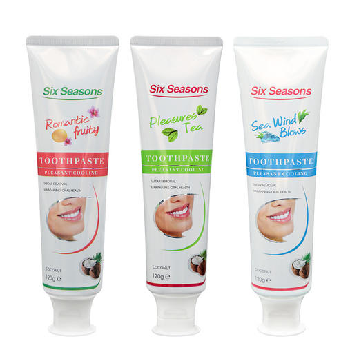 【第六季怡然冰清椰子油牙膏】Six Seasons马来西亚进口 无氟去渍去口臭 精研配方 清爽口腔 预防龋齿 强健牙齿 护理薄荷香套装  送牙线or舌苔刷 商品图5