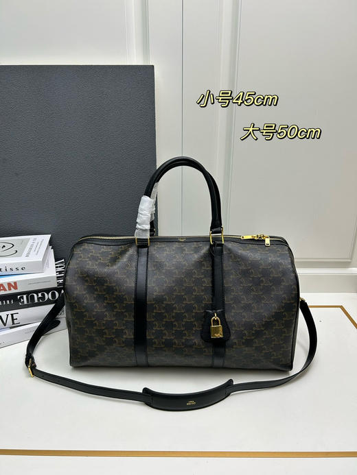 秋冬特惠💰680 赛琳CELINE 旅行袋标志印花和小牛皮大号手袋 商品图0