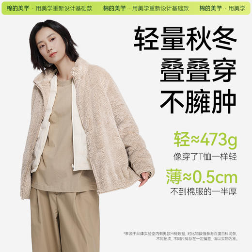 「棉的美学」宽松摇粒绒外套~秋冬新款保暖抗静电长绒男女同款外套 商品图3