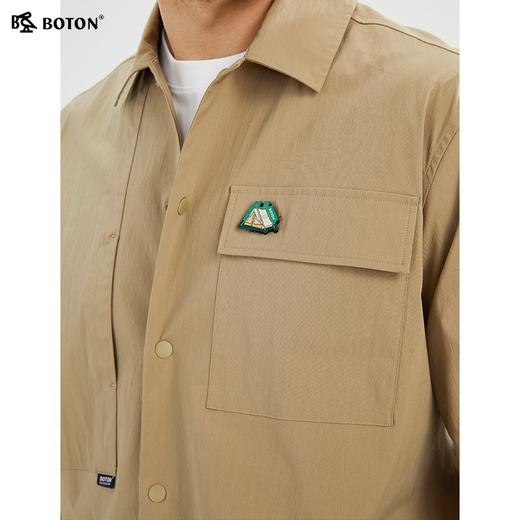 波顿【多维弹力】春秋男士净色外套衬衫高端时尚合身MSJ702123 商品图4