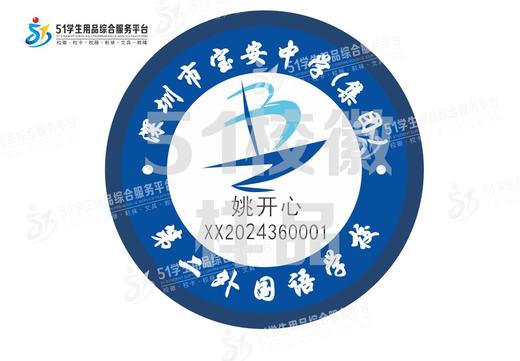 定制深圳市宝安中学（集团）第二外国语学校校徽胸章可缝制包邮51 商品图1
