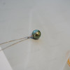 甄珠贝 大溪地孔雀绿11-12mm 近圆 chao强光 基本无暇 18k白金镶嵌 商品缩略图1
