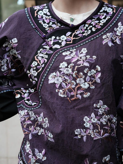 盛唐牡丹| 高货-大宋玉兰重工刺绣中式太太服-紫黑 商品图1