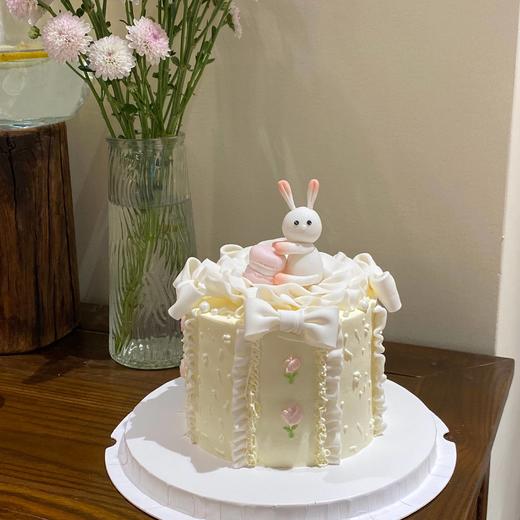 儿童蛋糕 | 兔兔蛋糕5寸6寸8寸加高翻糖（纯动物奶油 新鲜水果夹心 提前2天预定） 商品图1