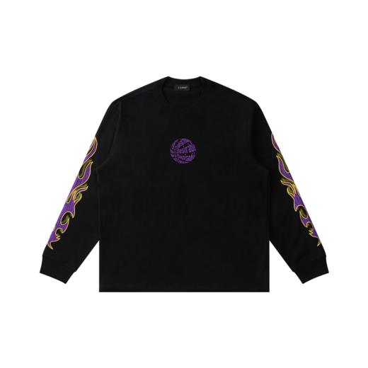 D.Desirable NY City vibe-臂火裂纹印花长袖T恤 商品图0