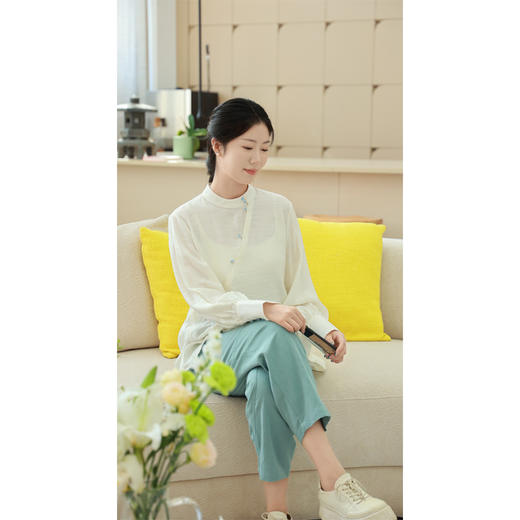 【抖音专属】中式衬衣（20708150山矾） 商品图3