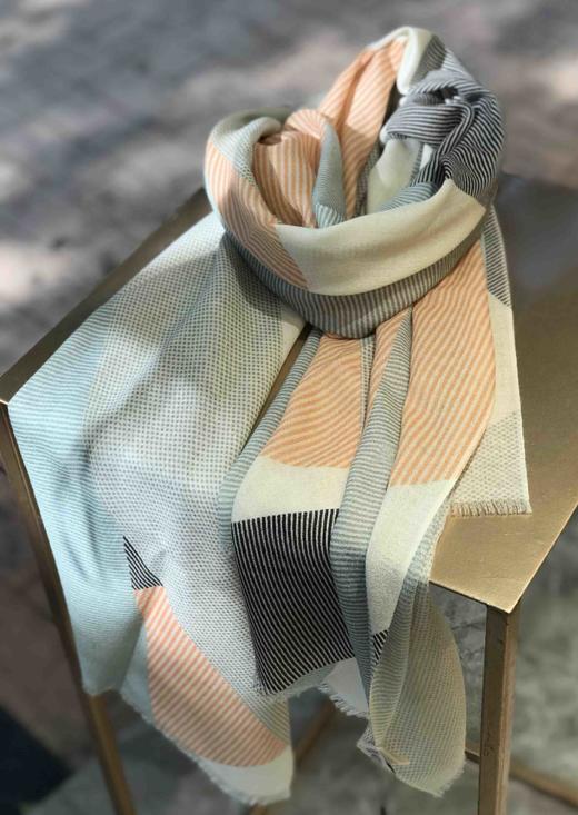 优品堂【花好月圆】羊毛披肩围巾两用长巾 商品图9