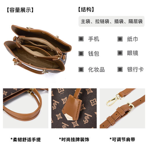 星期六经典老钱风大容量通勤手提包SSC521A02M 商品图3