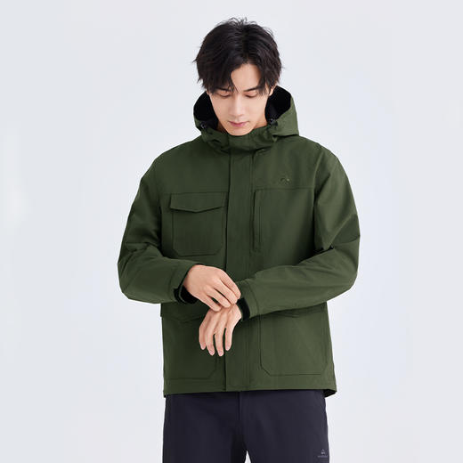 拓路者防风防水夹克男秋冬新款耐磨连帽外套百搭工装户外拉链开衫 商品图7
