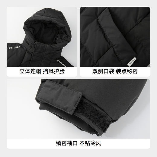 【极寒-15~-5℃】【怕冷买鹅绒】男女童长款羽绒服外套黑科技蓄热保暖冬季新款安奈儿童装EM445621 商品图5