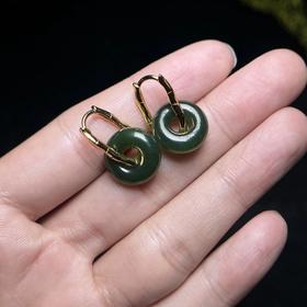 玉美人菲菲*S925碧玉甜甜圈耳坠