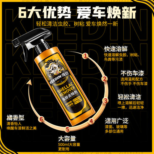 【够意思】【KEEDIN奇点】虫胶树胶清洁剂汽车用洗车液去除蚊虫尸鸟粪清洗剂（SGJW） 商品图2