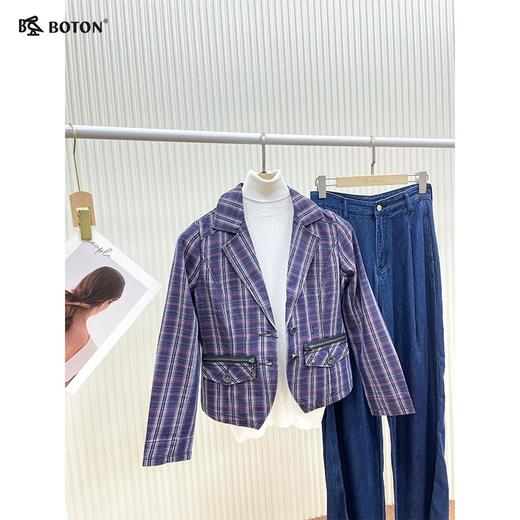 【第2件半价！尾货清仓不退换】波顿女士牛仔彩格夹克LJ378 商品图2