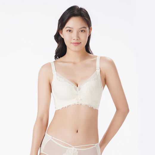 都市丽人调整型内衣舒软挺塑塑身文胸蕾丝中厚塑身内衣3/4杯四排扣LJT4K6 商品图1