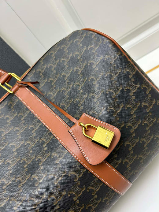 秋冬特惠💰680 赛琳CELINE 旅行袋标志印花和小牛皮大号手袋 商品图5