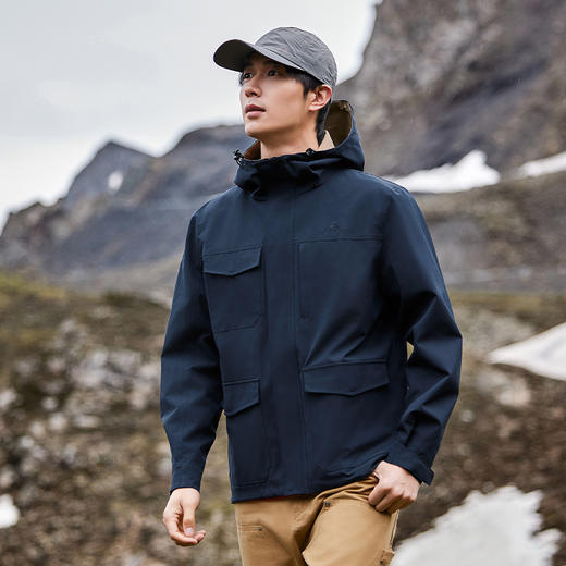 拓路者防风防水夹克男秋冬新款耐磨连帽外套百搭工装户外拉链开衫 商品图1
