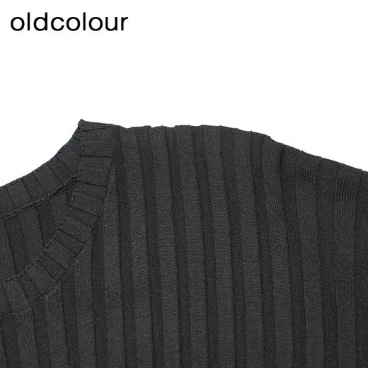 oldcolour春秋款黑色圆领短款长袖针织套头衫女O12052259 商品图2