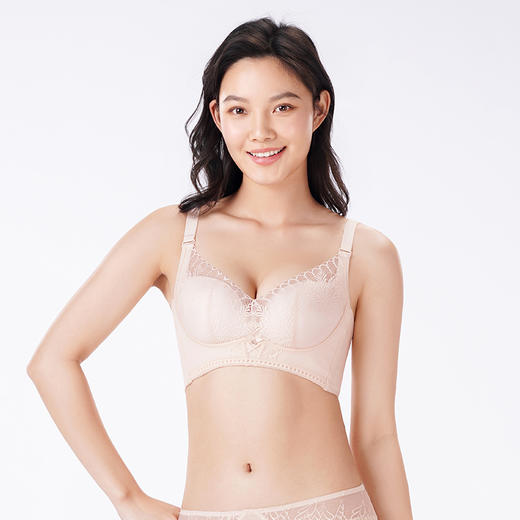 都市丽人调整型内衣舒软挺塑塑身文胸蕾丝A:加厚B:中厚塑身内衣3/4杯四排扣LJT1H6 商品图1