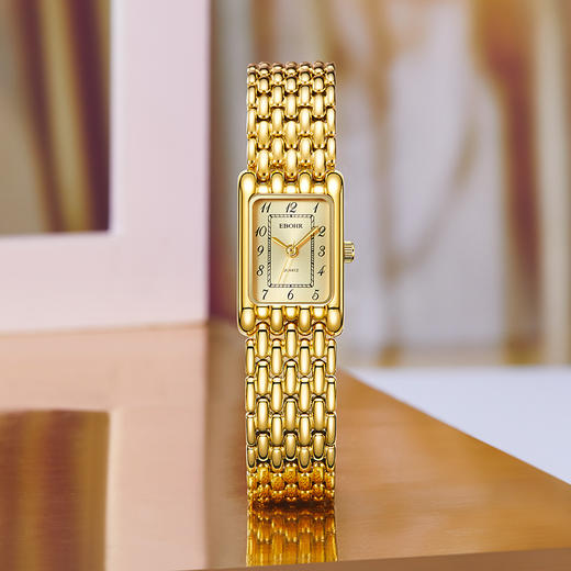 依波/EBOHR 2024新款复古时尚个性钢带方形石英女表 5183 商品图3
