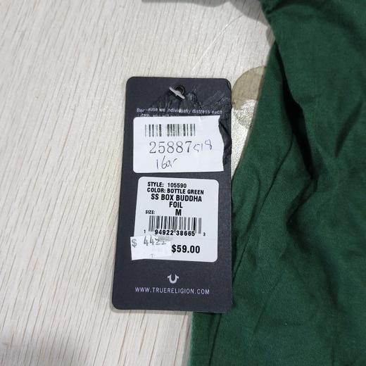 瑕疵TRUE RELIGION/真实信仰 男士圆领纯棉短袖T恤 商品图2