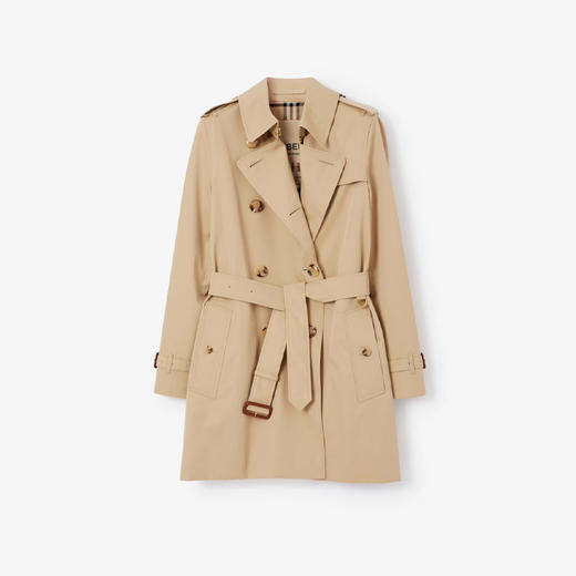 【二】BURBERRY 巴宝莉 女士肯辛顿版型 – 短款 Heritage Trench 束腰风衣 卡其色 8079417 A1366 商品图0