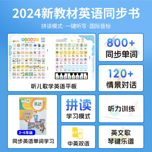 【新教材同步书】小儒童英语单词同步有声书儿童三年级入门自学零基础小学生英语听读神器 商品图3