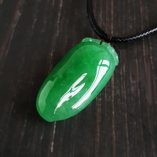 【天然正品】A货玉质细腻无纹无裂完美料天然阳绿糯冰种收藏级福瓜翡翠吊坠挂件 现售价：767000！0215KC09 商品图2