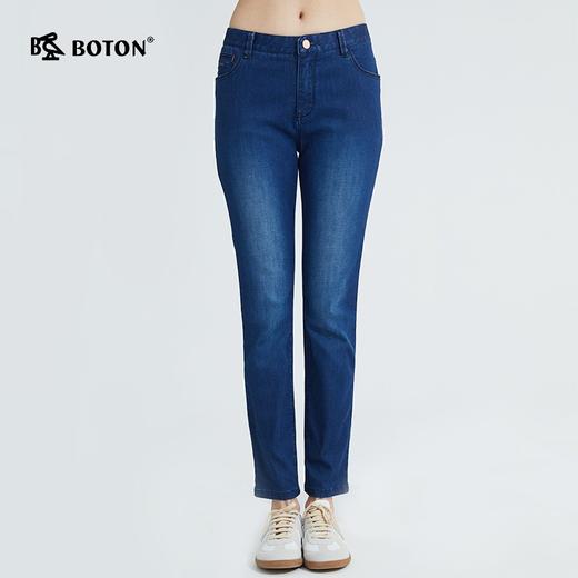 波顿浅蓝色牛仔裤女直筒春夏季薄款修身显瘦显高弹力长裤子LE255121 商品图4
