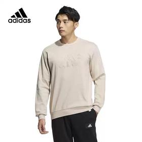 5折【自营】adidas/阿迪达斯  卫衣男2023春季新款圆领运动上衣休闲套头衫 IA6953