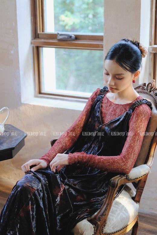 【门店同款】ENJOY秋季云敛-漠上飞花透视网纱上衣 159045163 商品图5