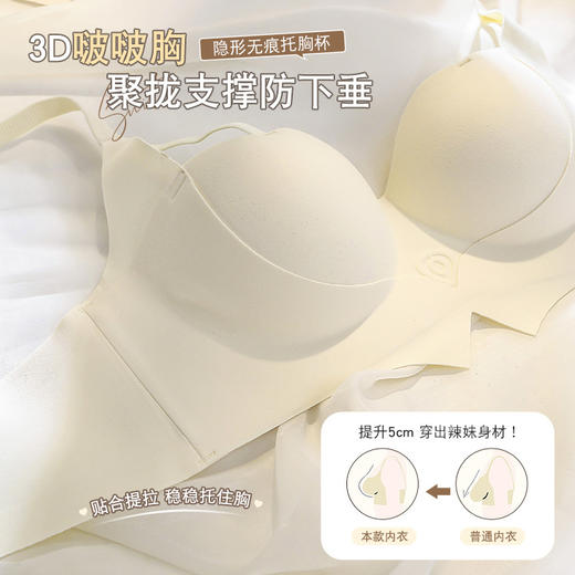 小胸平胸专用 一秒A变C  提拉女神半杯内衣女 无痕小胸聚拢显大 收副乳防下垂调整型文胸套装 商品图2