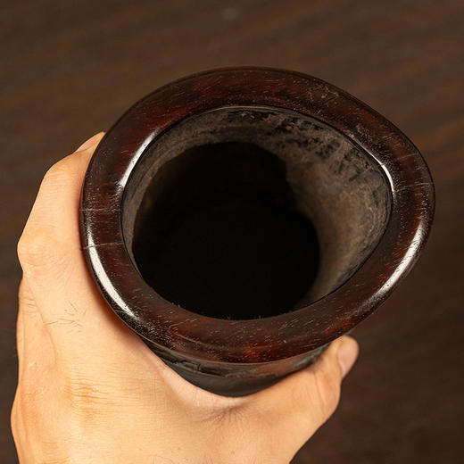 清 观音竹笔筒（红木口底） 商品图3